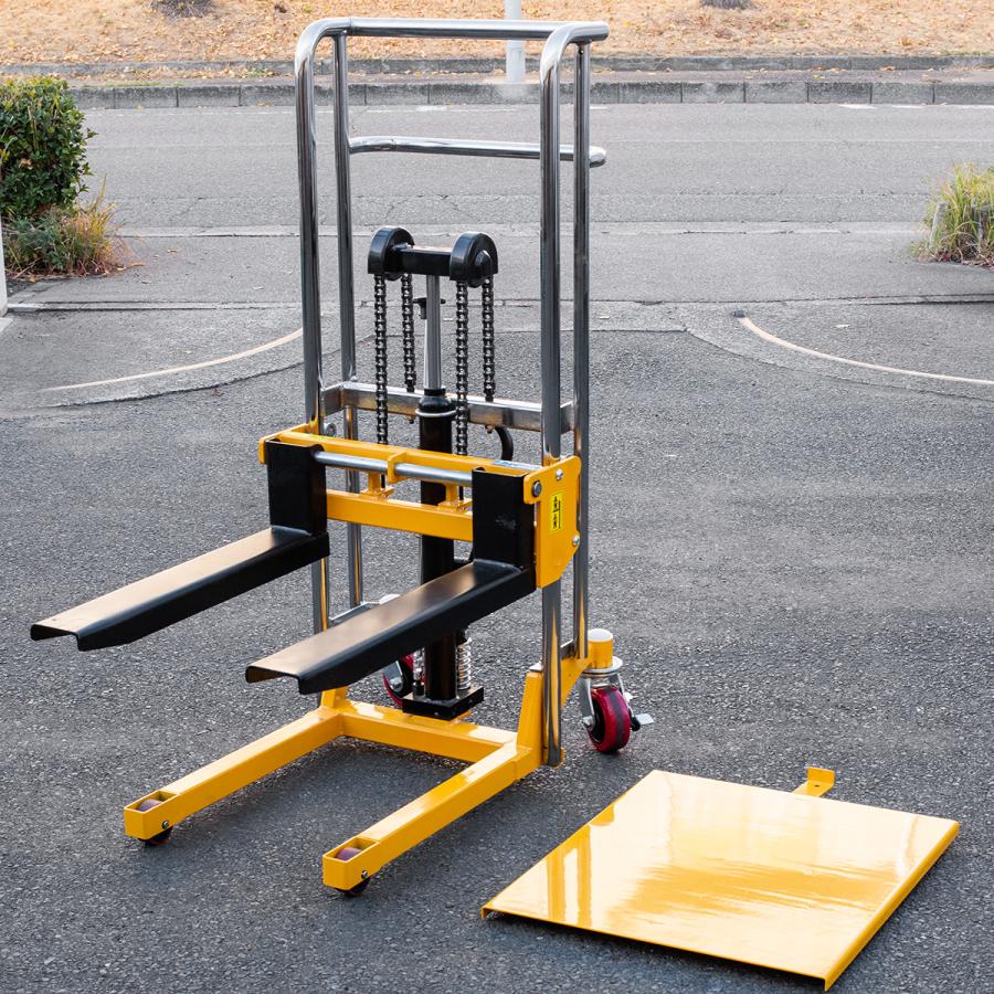1台2WAY ハンドフォークリフト 最大積載400kg 最高位1100mm