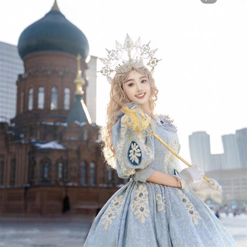 ヨーロッパ中世 レトロ宮廷ドレス ヴィクトリア風 フレンチ貴族プリンセス ロングドレス ランウェイ 撮影 写真 礼装 250hah09_1
