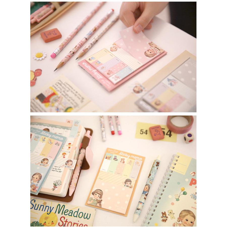 4点セット ピンク ガール メモ帳 かわいい ポストイット おもしろ 文房具 付箋 Nini 9 Ninicosおもしろアイデア雑貨店 通販 Yahoo ショッピング