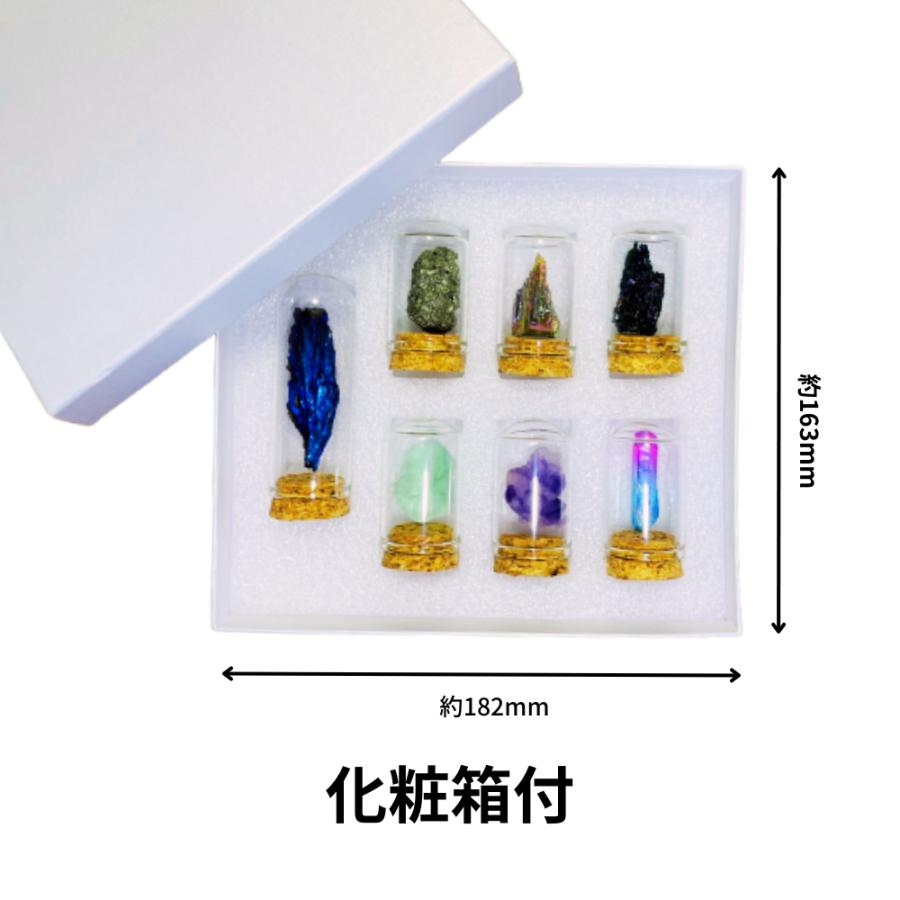 原石 岩石標本 天然石 7点セット 鉱物 鉱石 標本 化石 置物 ガラスカバー 瓶 防塵 置物 オーナメント 展示 標本ボックス コレクション 装飾品 アメジスト 人気 |  | 04