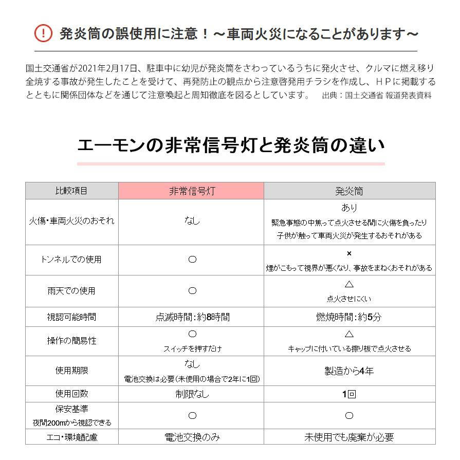 6906 amon エーモン工業 非常信号灯 ライト付 LED 懐中電灯/マグネット付き 防滴(IPX3相当) 単4乾電池式 車検対応 | amon | 02