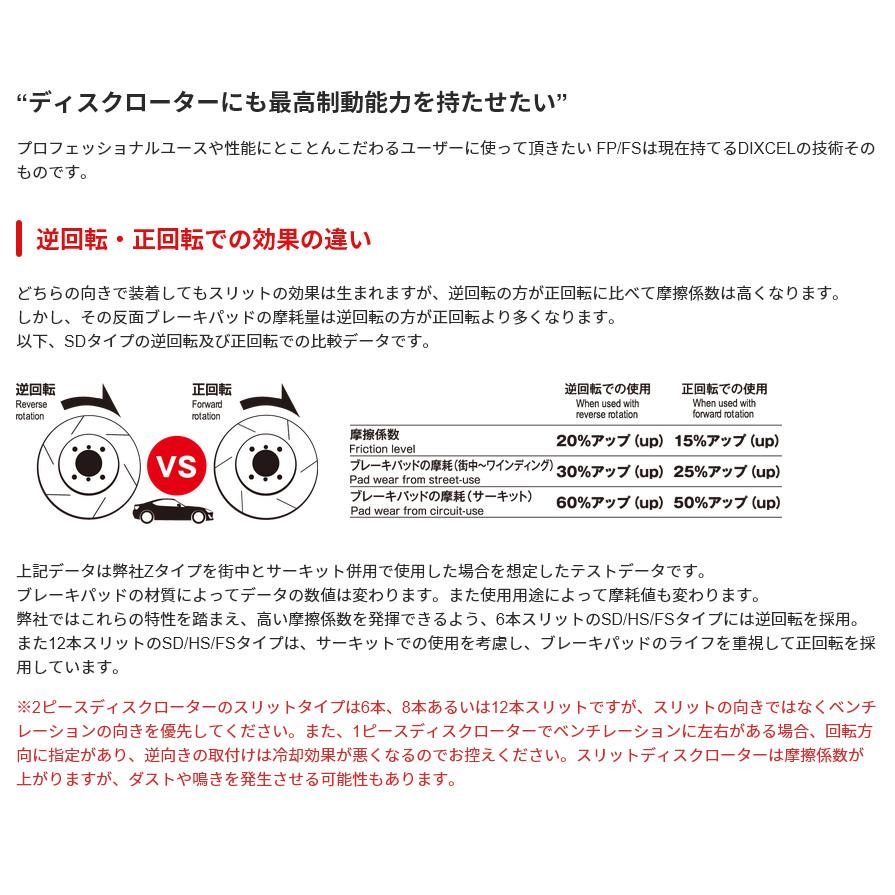 DIXCEL - FS1314977S ディクセル FS印字機 細長い切口入り口・入口ブレーキローター（うち切りレコード盤）働き掛ける仕かける 炭素組み入れる量20％引き上げ (沖縄・離島 送りとどける不可)
