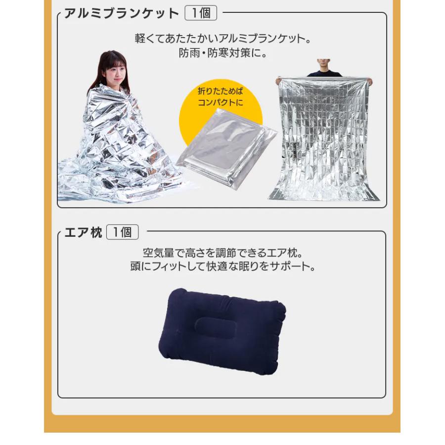 BS1-31 アイリスオーヤマ 防災士監修 防災リュック 31点セット 1人用 災害対策 防災グッズ 非常持出袋 地震 津波 台風 避難 簡易トイレ 給水バッグ エアベッド | IRIS OHYAMA | 07