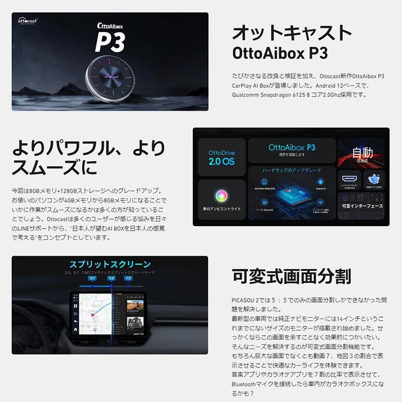 ottocast 【正規品】PCS46 オットキャスト OttoAibox P3 CarPlay
