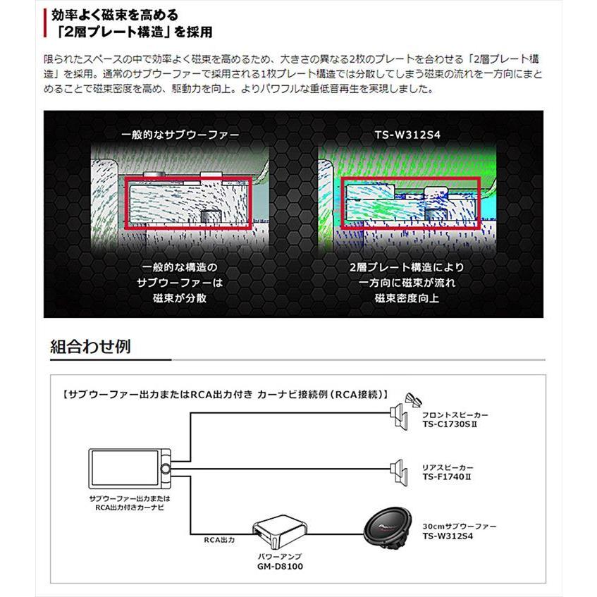 TS-W312S4 パイオニア カロッツェリア 30cmユニットサブウーファー｜skydragon｜04