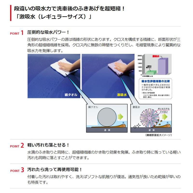 04207 SOFT99 ソフト99 激吸水 レギュラーサイズ 吸水クロス 自動車用 洗車用品 マイクロファイバータオル 拭き取り 拭き上げ (沖縄・離島 配送不可)｜skydragon｜02