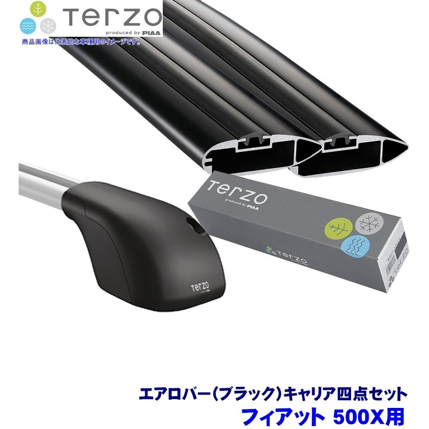 TERZO - テルッツオ テルッツォ 軍配 500X(H27.10〜大屋根線路付)用軍事基地球歴 フット＋エアロ赤ちょうちん(黒いこと)＋保持者四点仕掛ける 自動車-ルーフボックス、キャリア-ベースキャリア、フット、バー