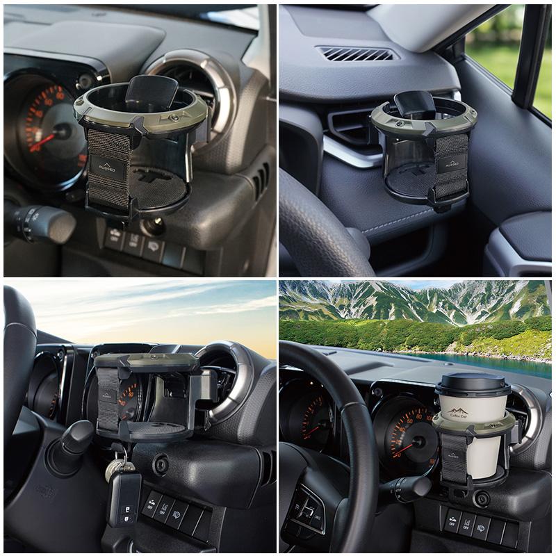 槌屋ヤック PF-361 YAC RUGGED エアコンドリンクホルダー グリーン