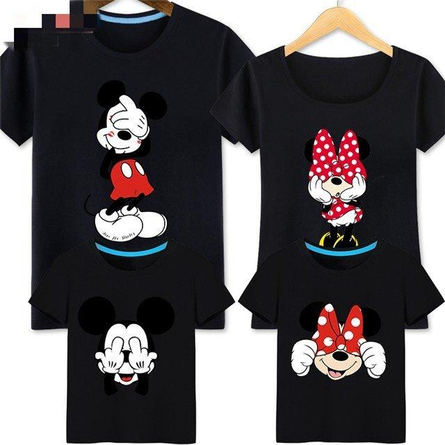 半袖tシャツ トップス カットソー ディズニー ミッキー カップル 親子服お揃い メンズ レディース キッズ グッズ 出産祝い