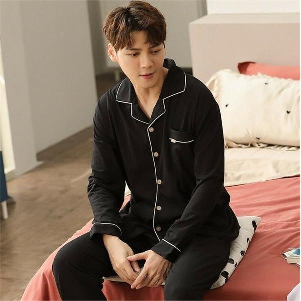 パジャマ メンズ コットン プレゼント 長ズボン ルームウェア ウエストゴム ホテル 春 ナイトウェア 二点セット 全品送料0円