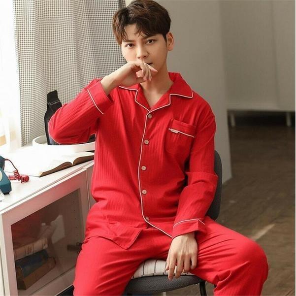 パジャマ メンズ コットン プレゼント 長ズボン ルームウェア ウエストゴム ホテル 春 ナイトウェア 二点セット 全品送料0円