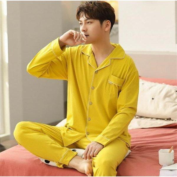 パジャマ メンズ コットン プレゼント 長ズボン ルームウェア ウエストゴム ホテル 春 ナイトウェア 二点セット 全品送料0円