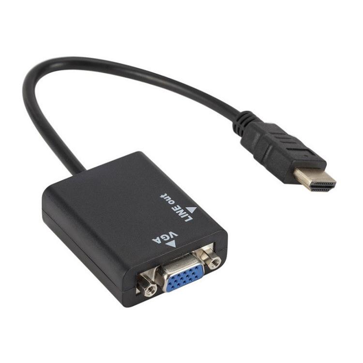 HDMI TO VGA 変換アダプター 音声出力付き HDMIからVGA 信号変換機 VGAコンバーター 変換アダプタ 1080P対応 HDMI信号をVGA出力信号に変換 HDMITOVGA｜skynet