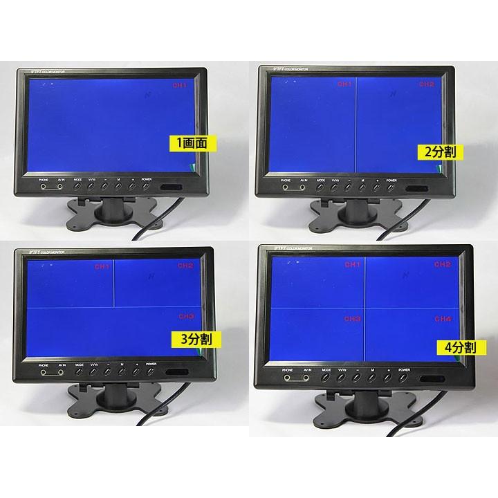 車載用9インチオンダッシュモニター 4分割画面同時表示 高画質LED液晶