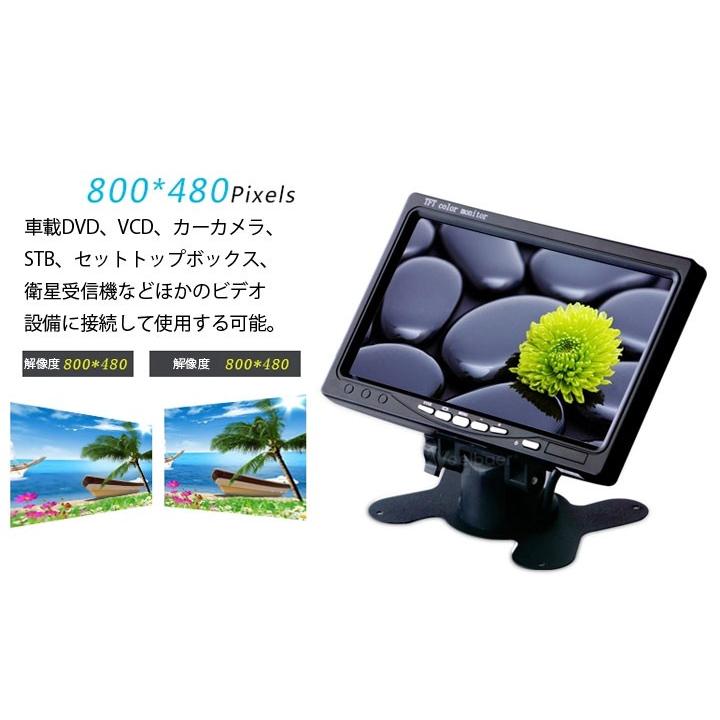 7インチLCDカラー車載モニター VGA コンポジット 2系統入力端子 PCサブ