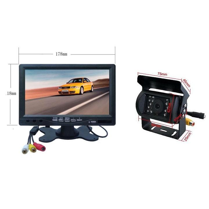 カメラ・モニターセット カメラ2個搭載 12/24V兼用 フロント／バック