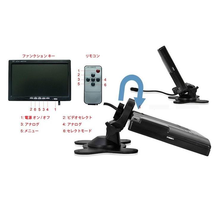 カメラ・モニターセット カメラ2個搭載 12/24V兼用 フロント／バック