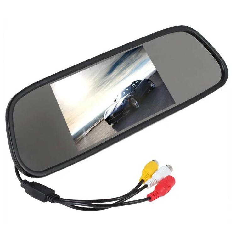 5インチルームミラーモニター 12/24V対応 2映像入力 バックカメラ自動