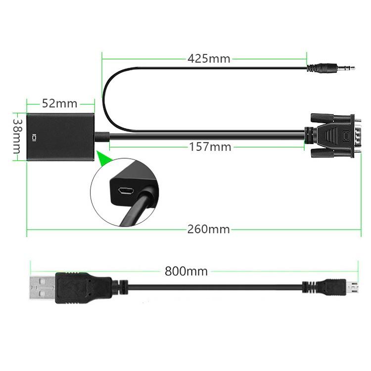 ）））TVアダプター（（（ VGAからHDMI 変換アダプタ アップコンバーター ステレオミニジャック