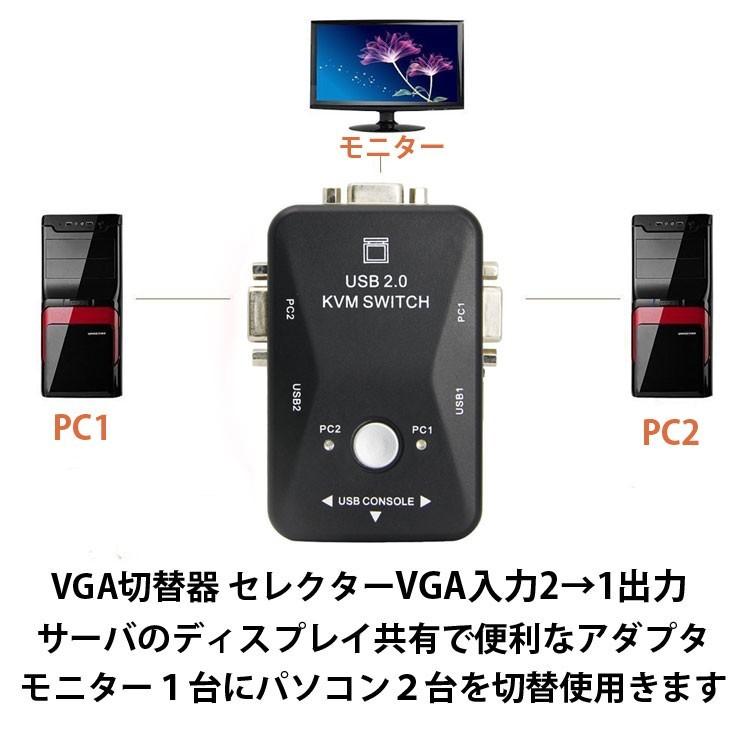 VGA切替器 セレクター VGA信号2入力から1出力 パソコン切替表示