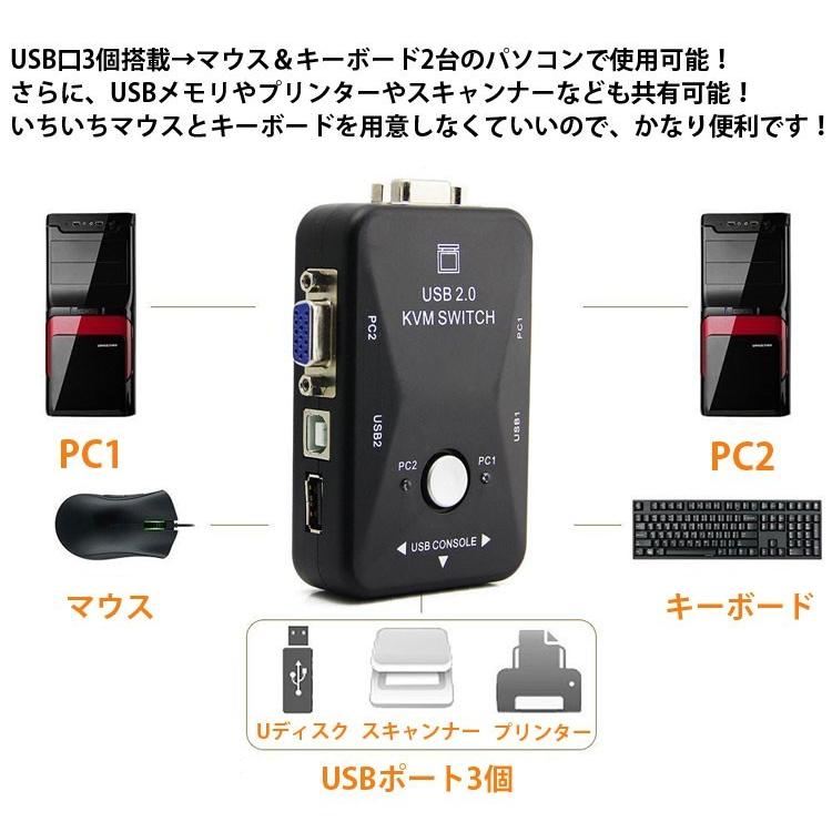 VGA切替器 セレクター VGA信号2入力から1出力 パソコン切替表示