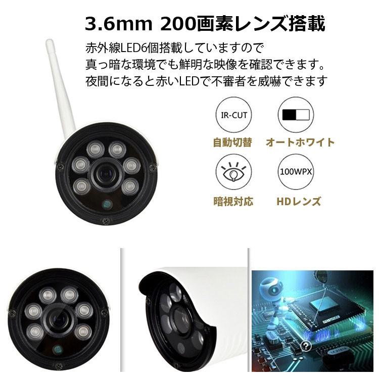 7インチモニター無線防犯カメラセット 130万画素 高画質 無線NVR と