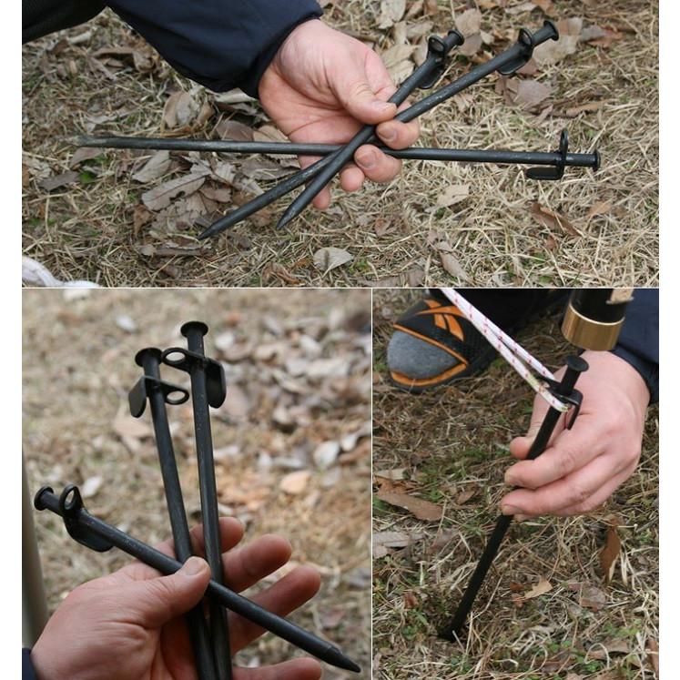 スチールペグ4本セット 鉄製 鍛造 ハンマーで叩いても大丈夫 21cm 高