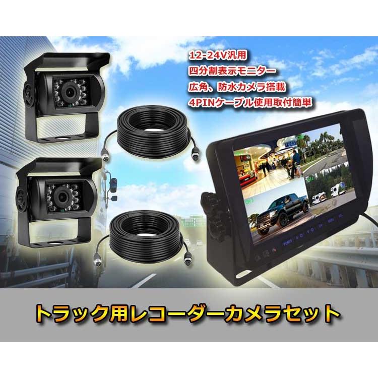 12 24v トラック対応 ドライブレコーダー 4pinタイプ 7インチ遮光式モニター Sdカード録画記録 4分割表示可 カメラケーブル2セット Mn74dvrproset2 Org スカイネットヤフーショップ 通販 Yahoo ショッピング