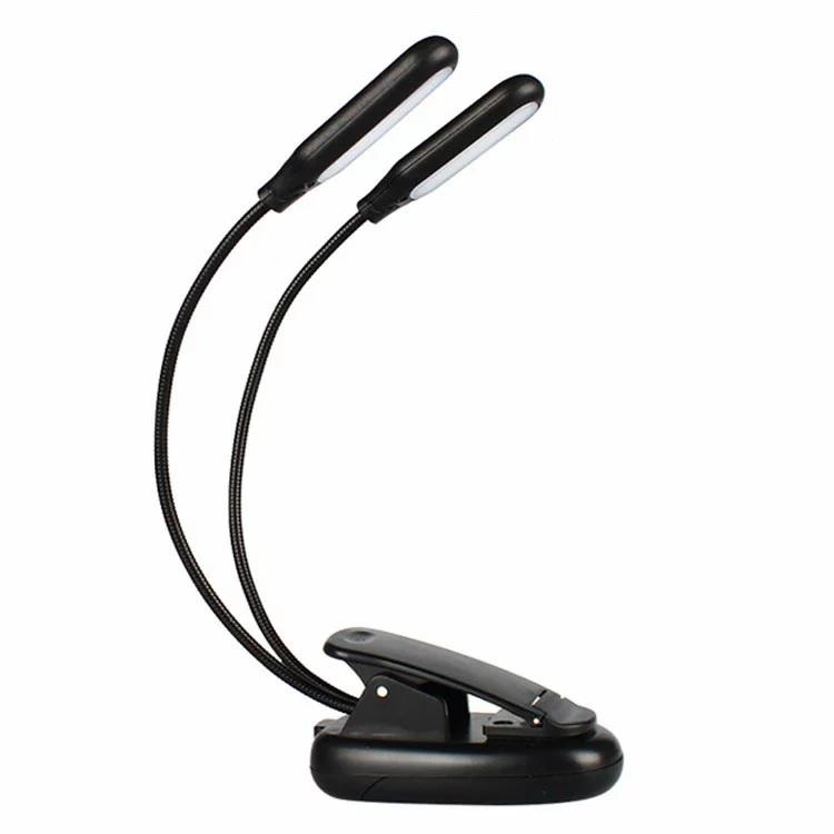 フレキシブルLEDストリップライト 5m x 2本 AC-DCコンバータセット クリップ型フレキシブルスタンドライト 5灯LED 2個 ブック 持ち運び