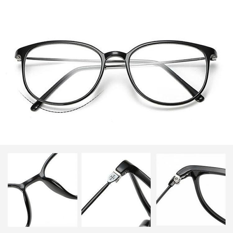 伊達メガネ 、黒×白、ファッション眼鏡、古着 伊達メガネ TR90フレーム 眼鏡 ファッション ビジネス ウェリントン