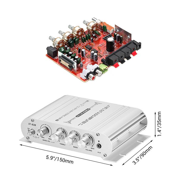 LEPY製 2.1chコンパクトオーディオアンプ 出力20W＋20W＋40W サブウーファ対応 Hi-Fiステレオ 2.1chパワーデジタル 高放熱アルミボディ 小型汎用アンプ ST838｜skynet｜05