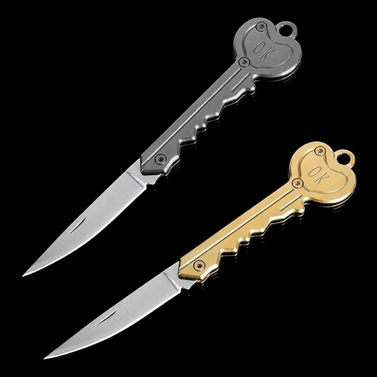 キー型ミニナイフ 折畳 全長126mm キーホルダー型 ポケットナイフ ミニ