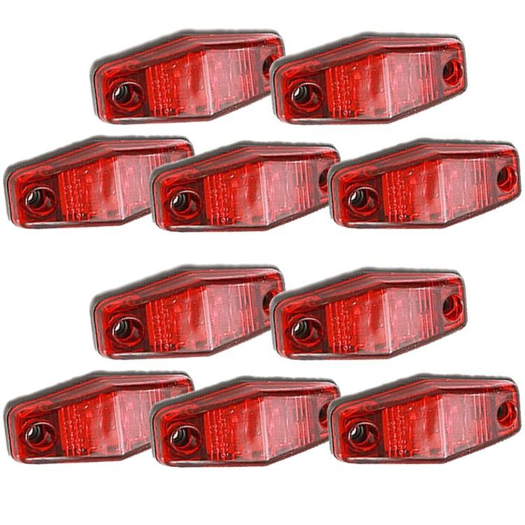 LEDサイドマーカーランプ 赤10個セット 12V/24V 自動車/トラック/バス