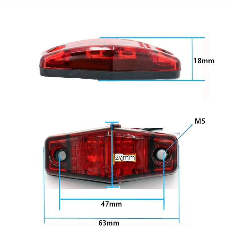 LEDサイドマーカーランプ 赤10個セット 12V/24V 自動車/トラック/バス