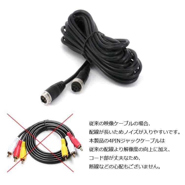 4ピンジャックケーブル 映像 電源一体化 ノイズ防止映像信号ケーブル