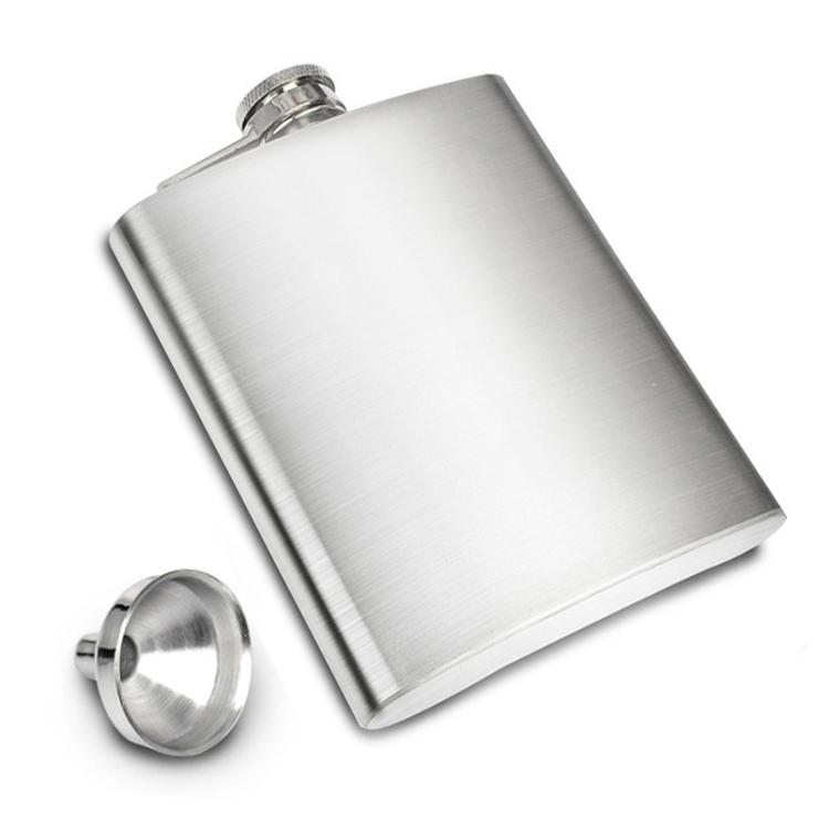 ステンレス製スキットル 8オンス 230mL ヒンジ付スクリューキャップ