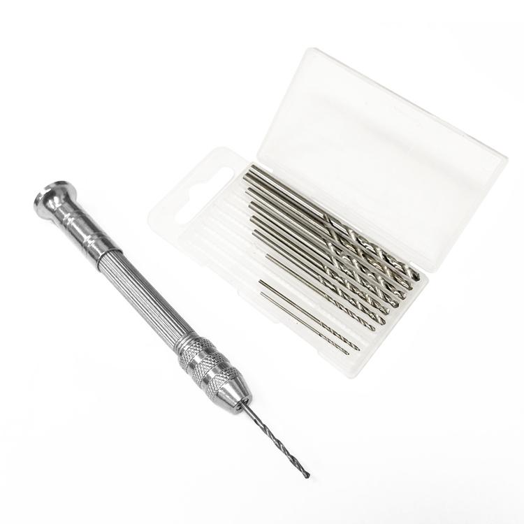 ピンバイスとドリル刃10本セット 0.8から3.0mm 精密ハンドドリル
