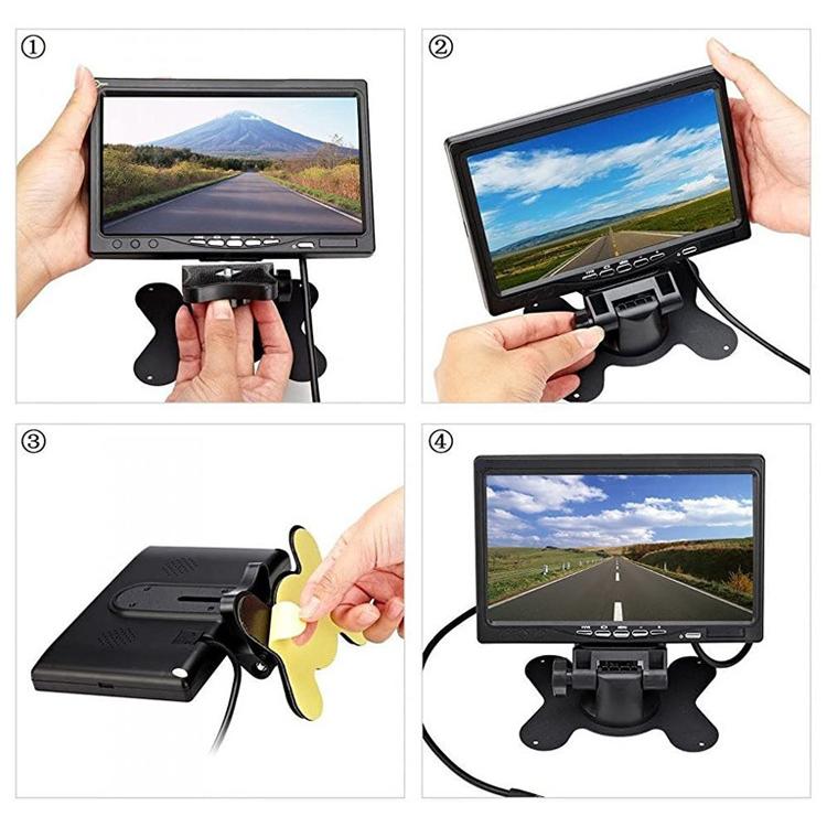 車載モニターカメラセット 7インチオンダッシュモニターと粘着式車載