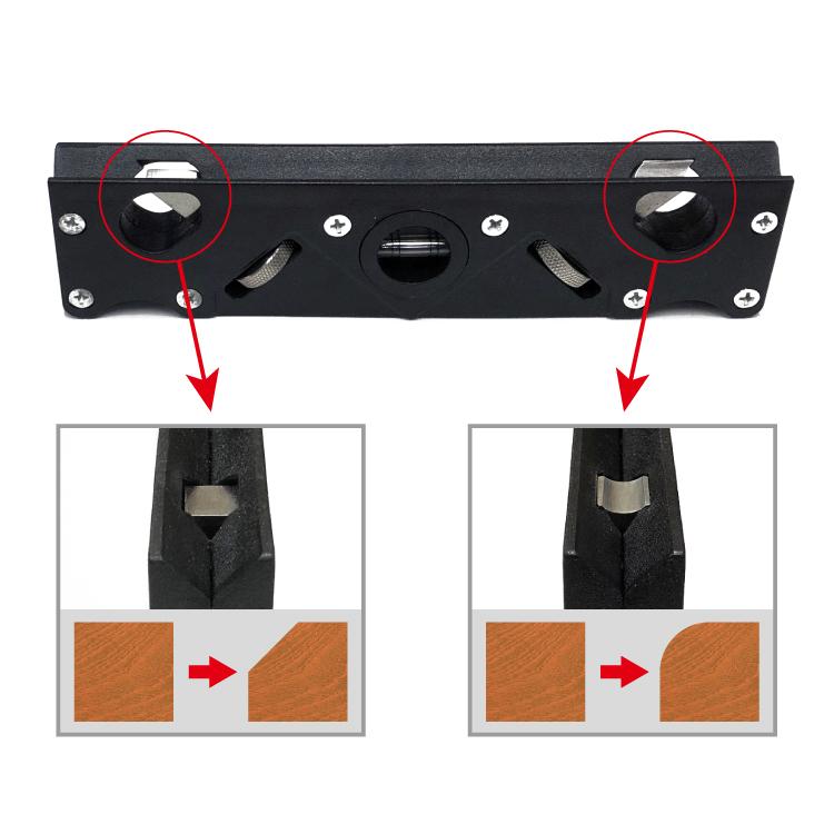 面取りカンナ 角/丸面両用 木工用 ボードカンナ 面取り角45度 面幅調節
