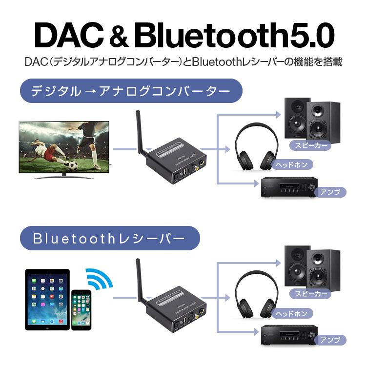 最新 Bluetooth5 0 マイク入力対応 Dac レシーバー リモコン付属 イコライザ切替 オーディオコンバーター デジタル アナログ 高性能dacチップ Budac50 その他オーディオ機器アクセサリー