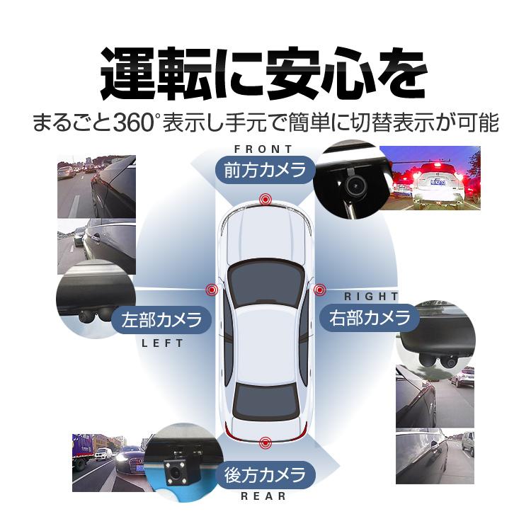 360°録画ドライブレコーダー 前後左右録画 分割表示対応 7インチ