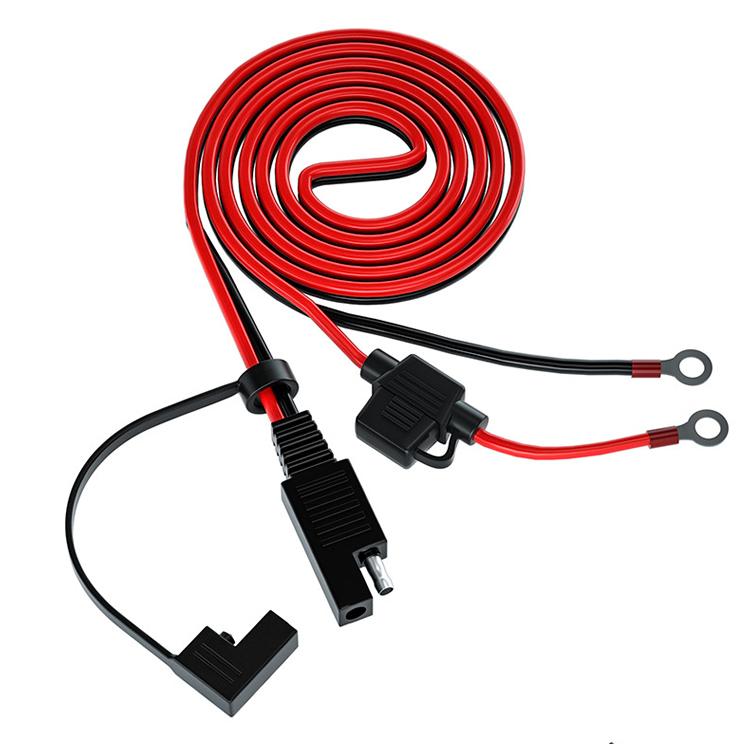 SAEコネクタ リング端子に変換 16AWG MAX10A ヒューズ付き キャップ