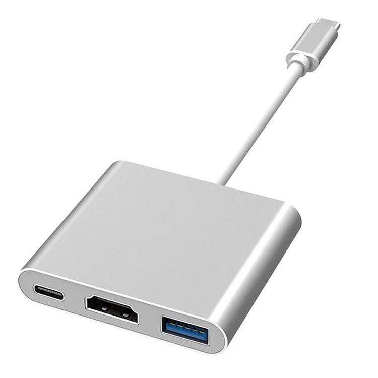 TypeC to HDMI TypeA 変換アダプタ USB3.0 3in1 HDMI/TypeC/USB3.0 4K 30Hz 高解像