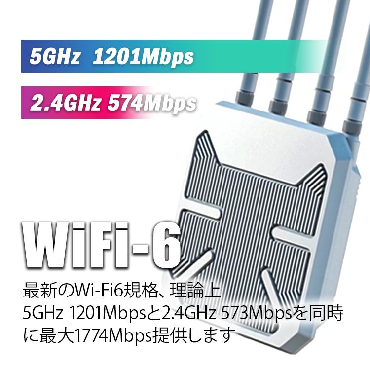 WAVLINK 屋外無線LAN中継器 IP67 AX1800ルータ Wi-Fi6 5GHz