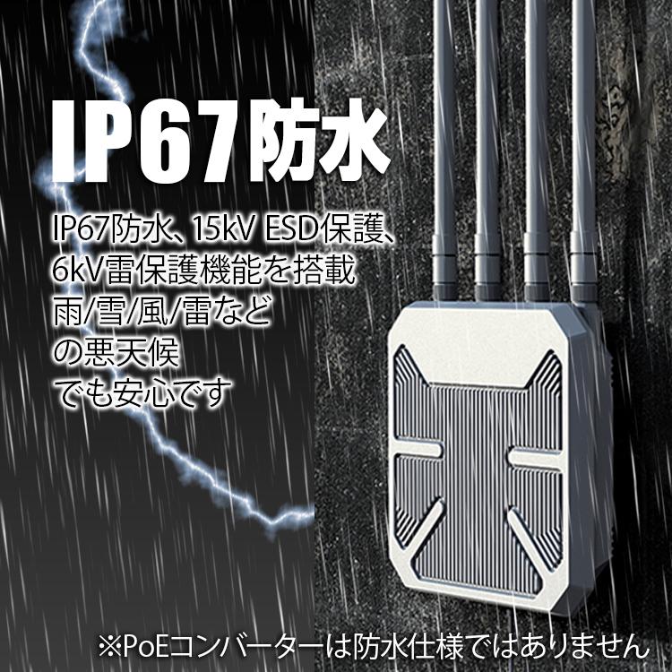 WAVLINK 屋外無線LAN中継器 IP67 AX1800ルータ Wi-Fi6 5GHz 1201Mbps+