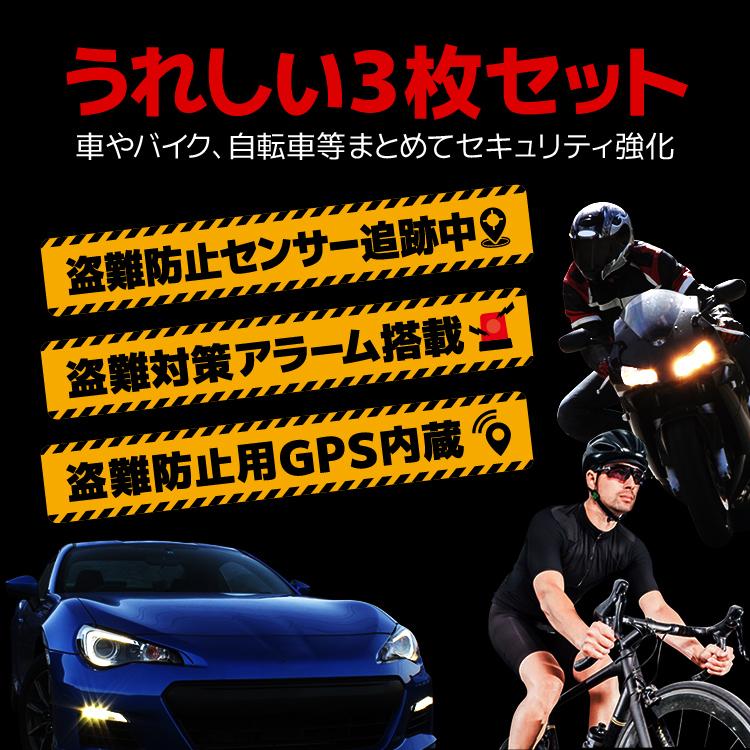 盗難対策 セキュリティステッカー 3枚セット 16x100mm 盗難対策シール