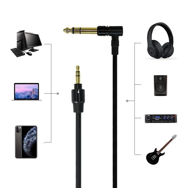 高音質AUXオーディオケーブル 3.5mm&6.5mm互換プラグ 伸縮式 カール式  約1.8m L字タイプ 金メッキ カラオケ ヘッドホン PC 3.5mm延長 6.5mm対応 DETOX3565 |  | 02