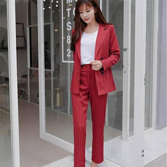 スーツ レディース ジャケット パンツ 2点セット 春秋冬 ストライプ レディーススーツ ビジネススーツ フォーマルスーツ スリム セットアップ wmsuits12 Skysmile 通販 Yahoo ショッピング