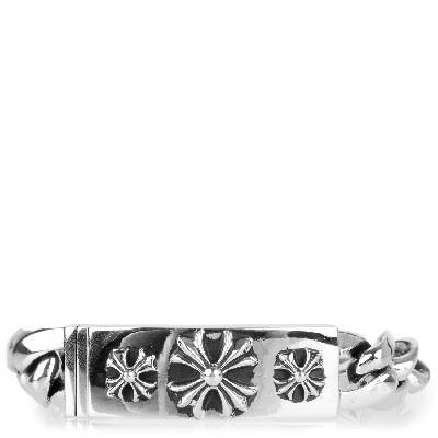 CHROME HEARTS ID BRACELET 3 CROSS MOTIF CLASSIC LINK クロム CHROME HEARTS ID BRACELET 3 CROSS MOTIF CLASSIC LINK クロム