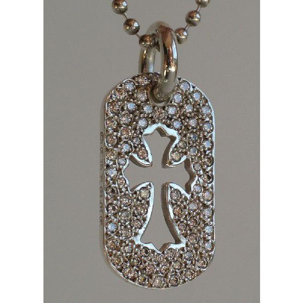 CHROME HEARTS DOG TAG CUT OUT CROSS PENDANT PAVE DIAMOND CHROME HEARTS DOG TAG CUT OUT CROSS PENDANT PAVE DIAMOND